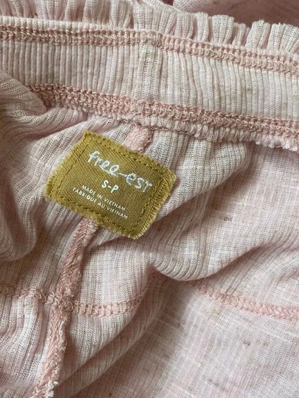 Free People Free-est Mila Tiered Ruffle Top Cami Off the Shoulder Pink Small - Picture 8 of 8